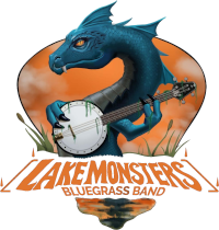 Lake Monsters Bluegrass Band text logo &copy 2024
